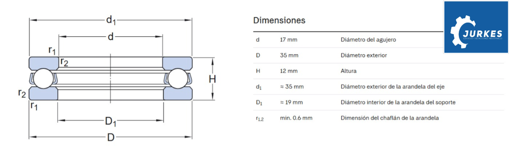 51203 - Rodamiento Axial De Bolas  FAG
