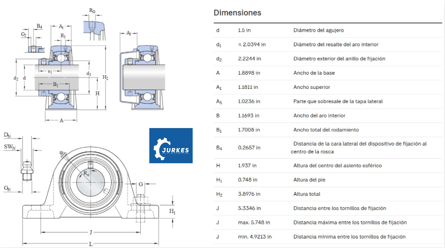 SY-1 1/2 -  Chumacera De Piso  SKF