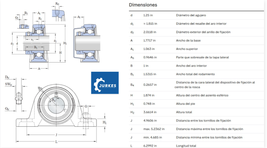 SY-1 1/4- Chumacera De Piso  SKF