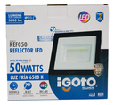 REF050- Lampara Tipo Reflector De Led 50 W 1000 Lm 110/240 V Marco Negro 