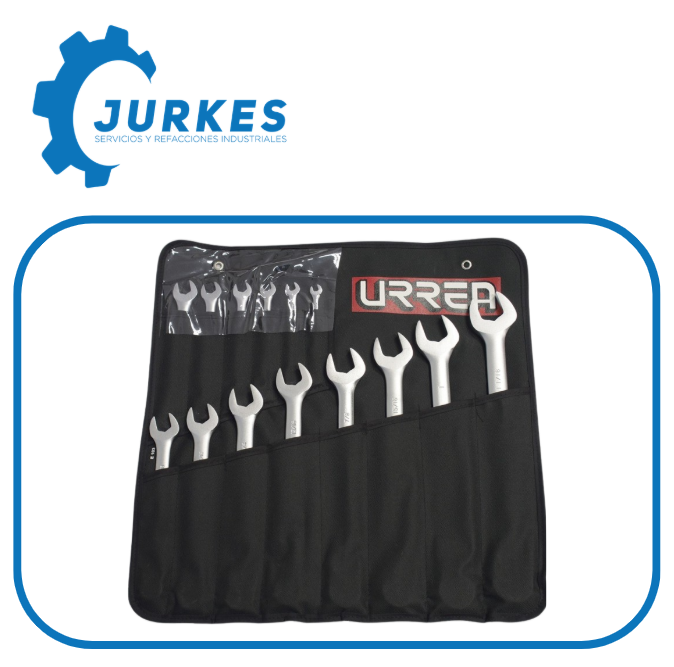 URR-1200DA - Juego De Llaves Combinadas Std 14 Pz Estuche Vinil Satinadas URREA