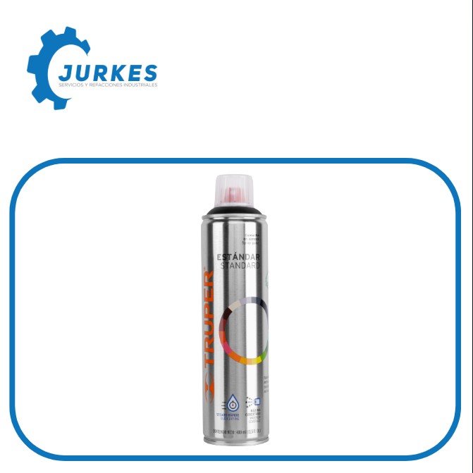 19033 - Pintura En Aerosol, Negro Mate, Bote Esbelto, 400 Ml, TRUPER