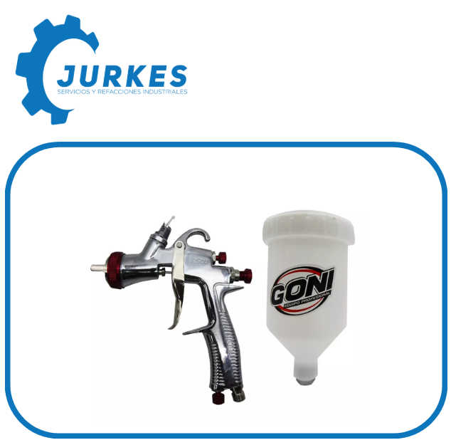 GON-33000- Pistola Para Pintar De Gravedad Vaso Plastico 600 Ml Alta Transferencia De Mat. Hvlp