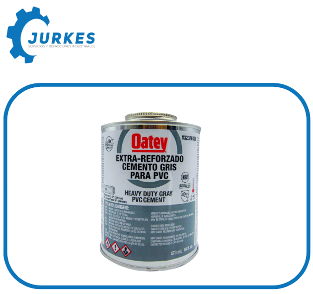 32380MX - Cemento Para PVC 473 Ml (16 Oz) Gris Extra Reforzado Etiqueta Gris OATEY