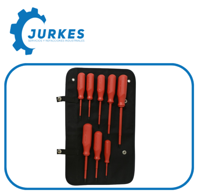 URR-J9700V - Juego Desarmadores Combinado Para 1000 Volts En Estuche Vinil (8 Pzas) URREA