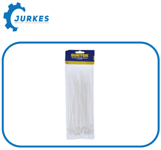 SUR-114212 - Cinchos De Plástico 300Mm X 4.6Mm Blanco (50 Pzas)