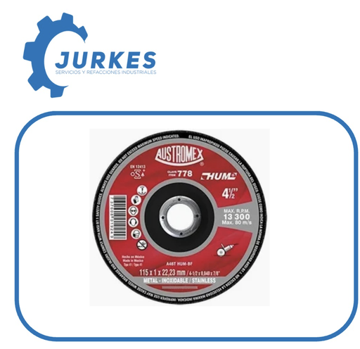 AUS-778 - Disco Para Corte De Metal 4.1/2"X3/64"X7/8" AUSTROMEX