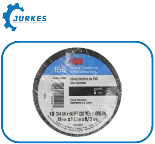 0640007 - 3M 165- Temflex Cinta Eléctrica Negra19MMX18.3MTS