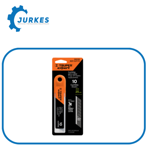 100130 - Estuche con 10 cuchillas SK2 de 25 mm para cutter, EXPERT