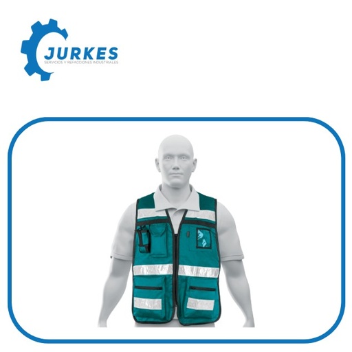 14664 - Chaleco Brigadista Con Cintas Reflejantes, Color Verde TRUPER