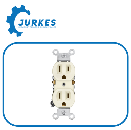 46102 - Contacto Dúplex, 2 Polos 3 Hilos, Standard, Marfil VOLTECK