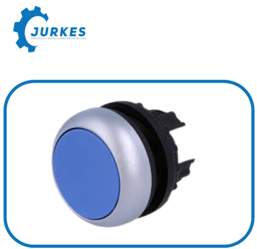 M22-DR-B Boton Pulsador Azul Con Retencion