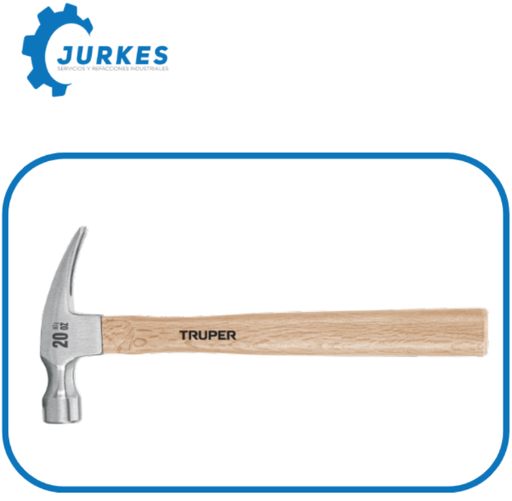 16755- Martillo pulido, 20 oz, uña recta, mango madera, TRUPER