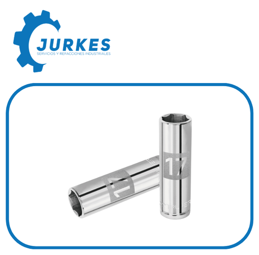 13357 - Dado Largo De 17 Mm, 6 Puntas, Cuadro 1/2" TRUPER